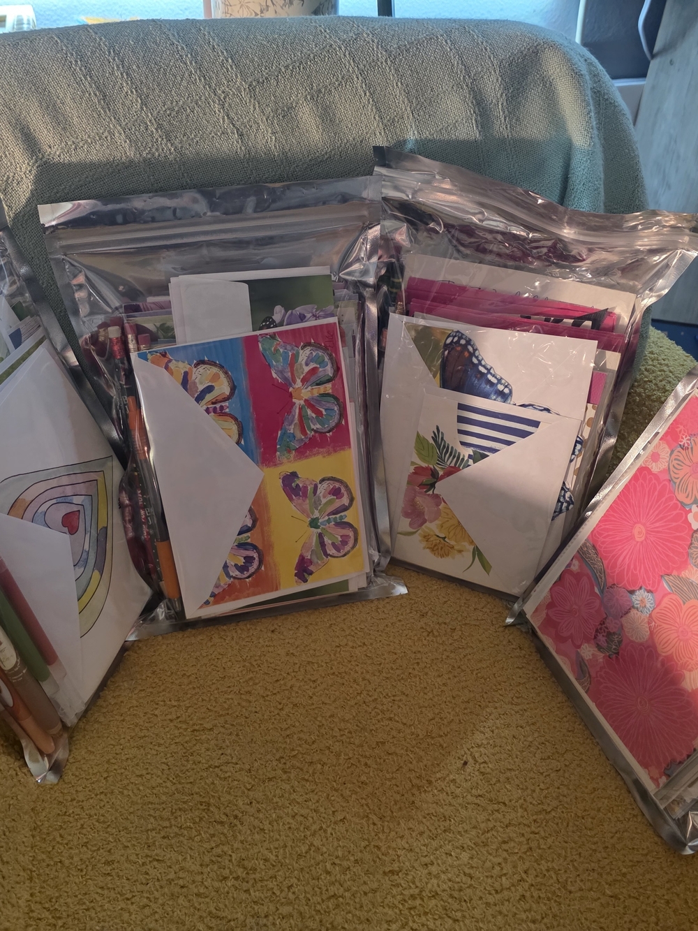 Assorted Floral & Butterfly Greeting Card Kits - Pink, Purple, Yellow